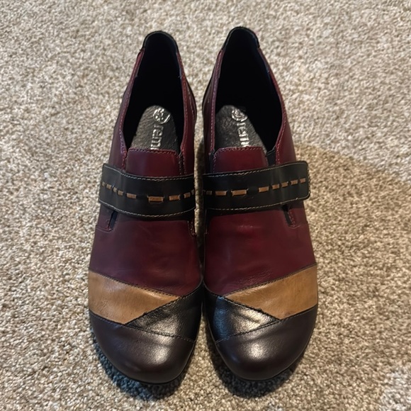 Remonte Leather Ankle Booties size EU 40 US 9.5 Artsy Slip-On Colorblock Casual - Picture 1 of 14